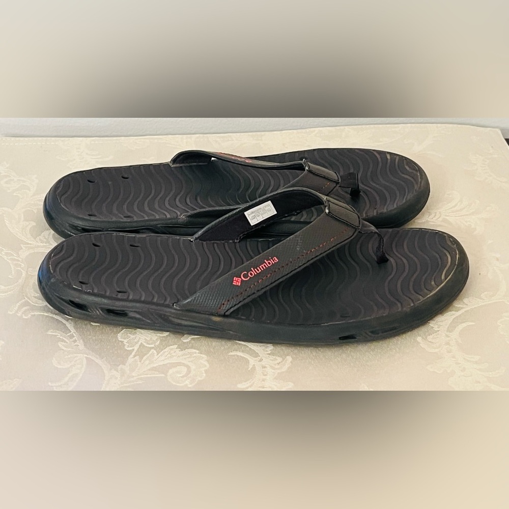 Women’s Columbia PFG Vent Cush Flip Flop Black Sz 10